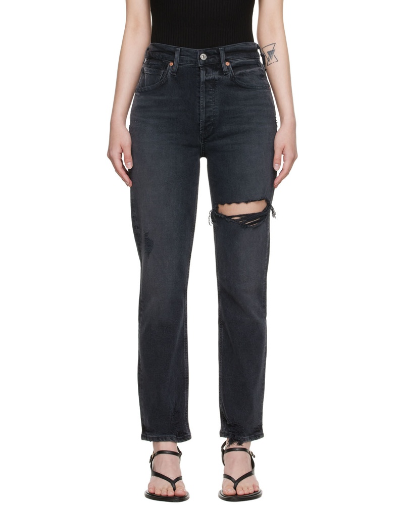 Citizens of humanity Damen Black Jolene Straight Jeans