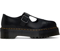 Black Bethan Polished Smooth Leather Loafers