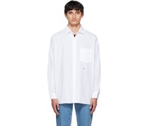 White Regular Collar Wind Shirt