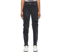 Black Shredded El Jeans
