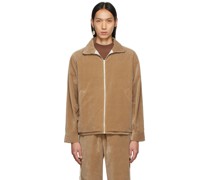 Tan Velvet Track Jacket