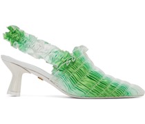 Green Garden Slingback Heels
