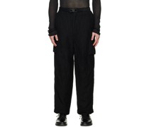 Black Paneled Cargo Pants
