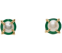 Gold & Green Onyx Stud Earrings