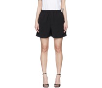 Black Viscose Shorts