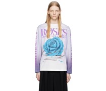 White & Purple Rose Sweatshirt
