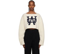 Off-White Hand Embroidered Crop Sweater