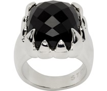 Silver Onyx Claw Ring