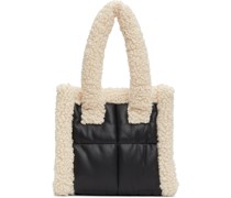 Black & Off-White Quilted Small Liz Tote