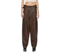 Brown Shobak Leather Trousers