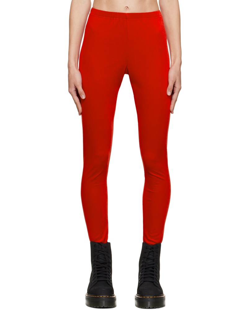 Junya Watanabe Damen Red Elasticized Leggings Junya Watanabe Damen Red Elasticized Leggings