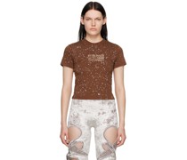 Brown Embroidered T-Shirt
