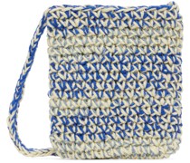 Off-White & Blue Crochet Bag