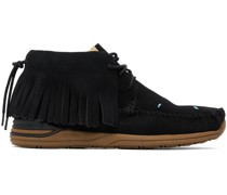Black Suede Fringed Sneakers