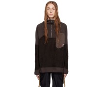 Brown Paneled Sweater