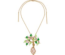 SSENSE Exclusive Beige & Green Rose Necklace