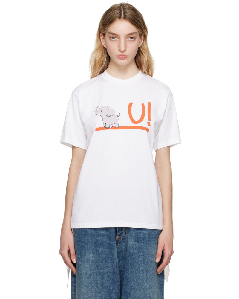 Undercover Damen White Printed T-Shirt