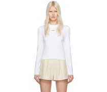 White Les Classiques 'Le T-Shirt Gros Grain Manches Longues' Long Sleeve T-Shirt