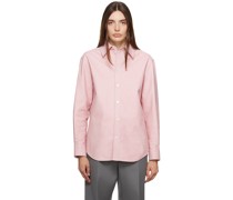 Pink Printed Piquet Leather Shirt