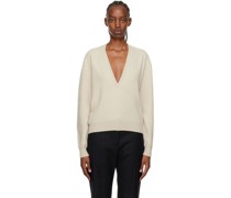 SSENSE Exclusive Off-White Deep V-Neck Sweater