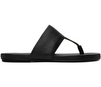Black Spanciata Flat Sandals