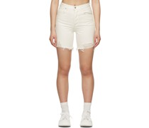 White Frayed Camilla Shorts