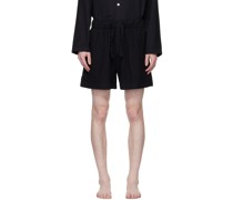 Black Four-Pocket Pyjama Shorts