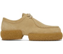 Beige Lace-Up Loafers
