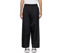 Black Tucked Easy Trousers