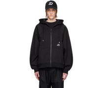 Black Embroidered Hoodie
