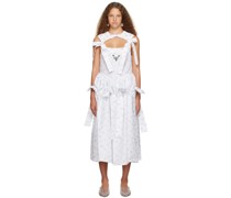 SSENSE Exclusive White Wedding Carve Bow Midi Dress