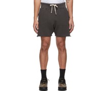 Black Faded French Terry Yacht Shorts