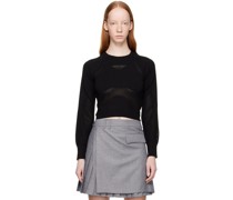 Black Perforated Sport Top