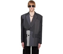 Gray Raw Edges Blazer