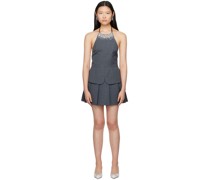 Gray Halter Minidress