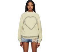 Beige Heart Choker Sweatshirt