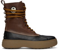 8 Moncler Palm Angels Brown & Black Winter Gommino Boots