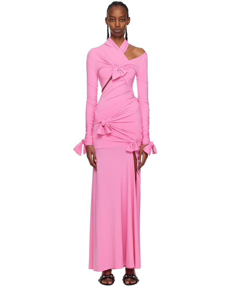 Balenciaga Damen Pink Knot Maxi Dress MN6801