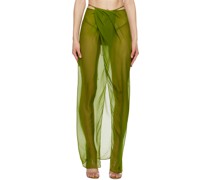 Green Wrap Maxi Skirt