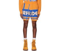 Orange & Blue Jacquard Shorts