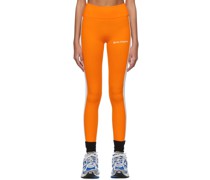 Orange Nylon Sport Leggings