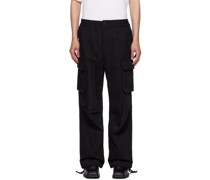 Black Wide Cargo Pants