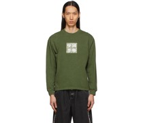Green Washed Graphic Long Sleeve T-Shirt
