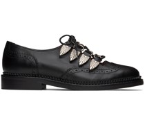 Black Lace-Up Loafers