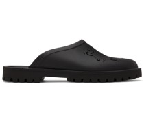 Black Rubber GG Slip-On Loafers