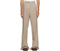 Beige Flared Trousers