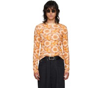 Orange Floral Long Sleeve T-Shirt
