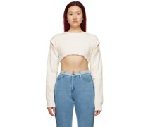 Reversible White Loose Short Sweater