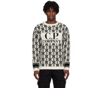 Off-White & Black Jacquard Sweater
