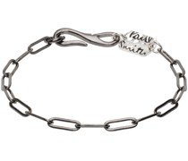 Gunmetal Logo Chain Bracelet